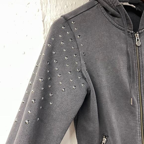 Harley Davidson Motorcycles Full Zip Hoodie Small Studded Biker Chic - Picture 5 of 7